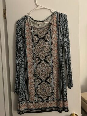 J. Jill Multicolor Paisley Print Top - Teal, Pink, Beige